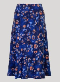 Navy Print Lined Skirt 27" -Outlet The Wardrobe Edit Store 42339pvs 11dceeea6eef288