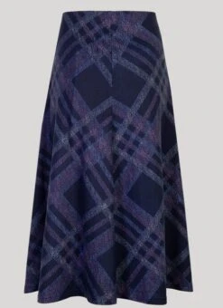 Check Printed Jersey Skirt