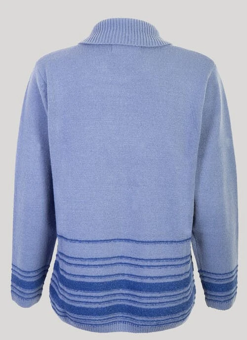 Blue Boucle Stripe Jumper 2 Blue Boucle Stripe Jumper - Image 2