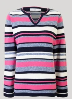 Navy Cotton Stripe Jumper