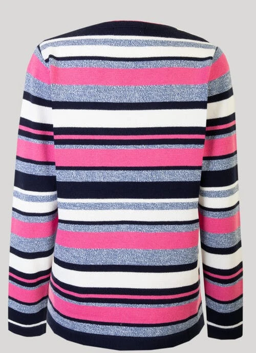 Navy Cotton Stripe Jumper 2 Navy Cotton Stripe Jumper - Image 2