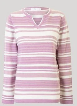 Lilac Cotton Stripe Jumper