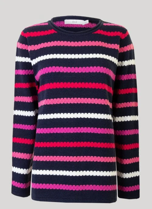 Pink Textured Stripe Jumper 1 Pink Textured Stripe Jumper