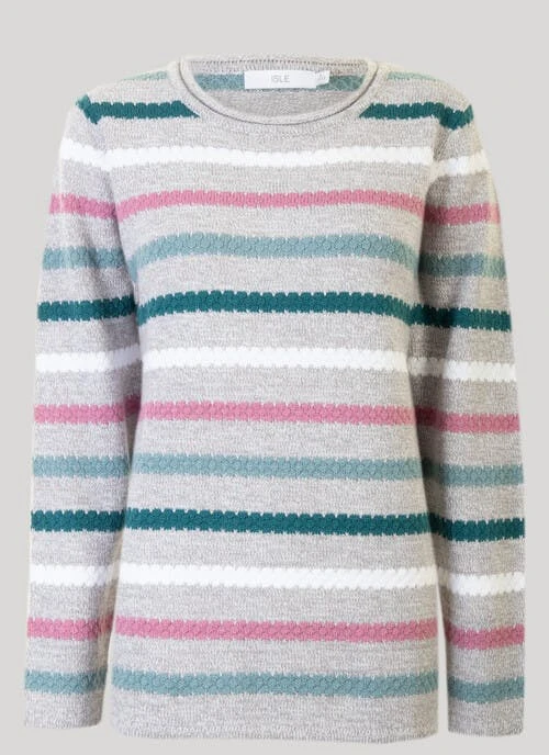 Grey Textured Stripe Jumper 1 Grey Textured Stripe Jumper