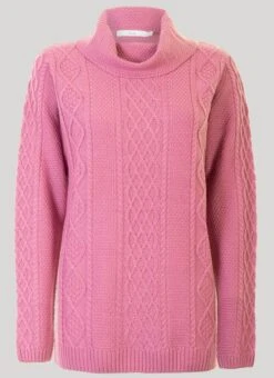 Pink Bardot Neck Jumper