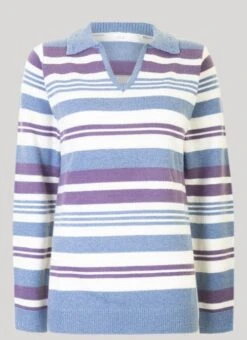 Ivory Collared Stripe Jumper