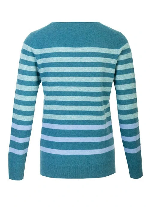 Stripe Cashmere Crew Neck Jumper 2 Stripe Cashmere Crew Neck Jumper - Image 2