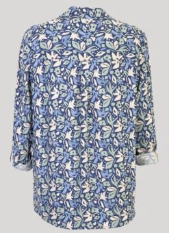 Blue Printed Blouse -Outlet The Wardrobe Edit Store 42775pvs 02a1ef39788fa9c