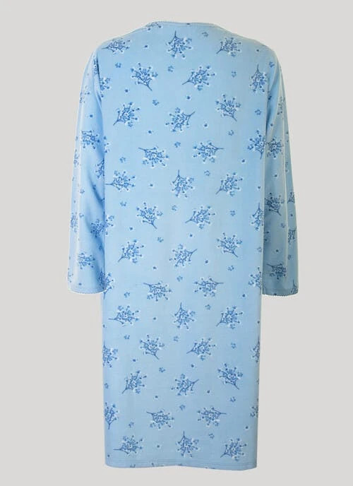 Blue Fleece Nightdress 2 Blue Fleece Nightdress - Image 2