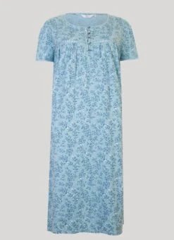 Blue Floral Print Nightie
