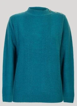 Teal Turtle Neck Jumper