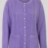 Purple Crew Neck Cardigan