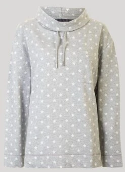 Grey Star Funnel Neck Top