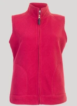Raspberry Embossed Fleece Gilet