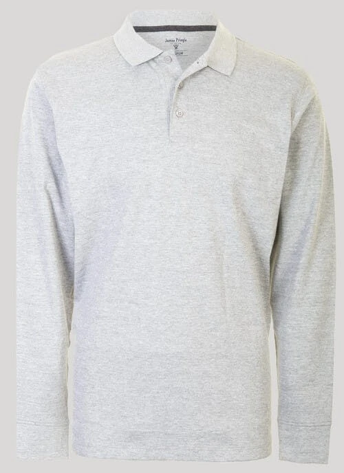 Grey Long Sleeve Polo Top 1 Grey Long Sleeve Polo Top