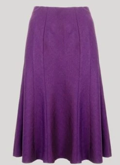 Purple Textured Lined Skirt 27"