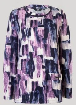 Purple Printed Brushed Top