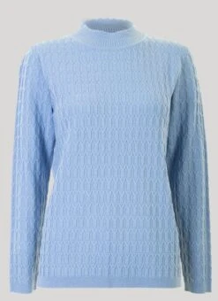 Blue Turtle Neck Jumper