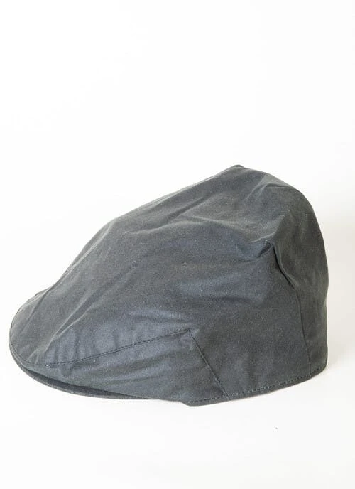 Green Wax Cotton Flat Cap 1 Green Wax Cotton Flat Cap
