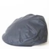 Navy Wax Cotton Flat Cap