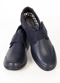 Navy Velcro Fastening Snake Shoes