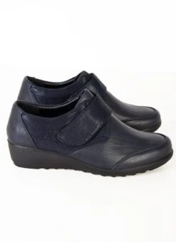 Navy Velcro Fastening Snake Shoes -Outlet The Wardrobe Edit Store 43481pvs 9314f8ad5527aa1