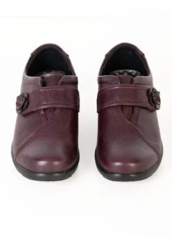 Burgundy Flower Button Shoes -Outlet The Wardrobe Edit Store 43483pvs 9d194a5ff474fbd
