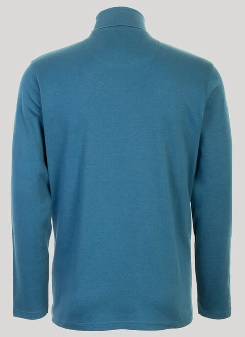 Blue Roll Neck Jersey Top 2 Blue Roll Neck Jersey Top - Image 2