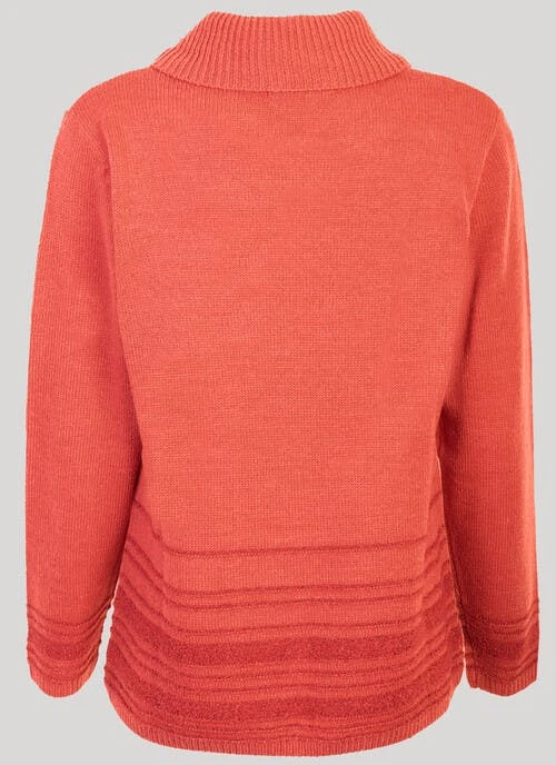 Coral Boucle Stripe Jumper 2 Coral Boucle Stripe Jumper - Image 2