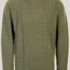 Green Crew Neck Cable Jumper