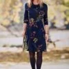 Black Cowl Print Dress
