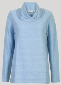 Blue Cowl Neck Top