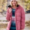 Rose Fur Trim Quilted Coat