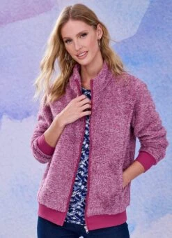 Raspberry Sherpa Jacket