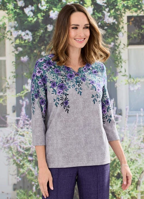 Grey Print Top 1 Grey Print Top