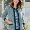 Green Boucle Cardigan