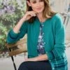 Teal Crew Neck Cardigan