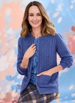 Blue Textured Cardigan