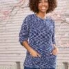 Blue Multi Yarn Knitted Tunic