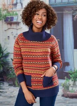 Fairisle Cowl Neck Jumper