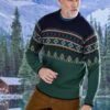Green Alpine Fairisle Yoke Jumper