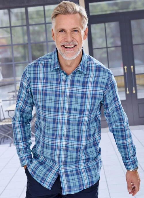 Aqua Long Sleeve Check Shirt 1 Aqua Long Sleeve Check Shirt