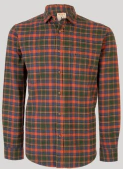 Navy Flannel Check Shirt