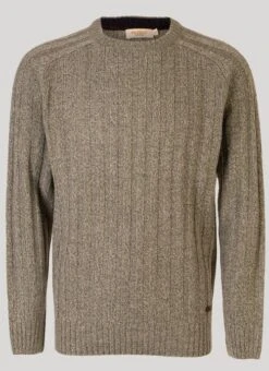 Blue Crew Neck Rib Jumper