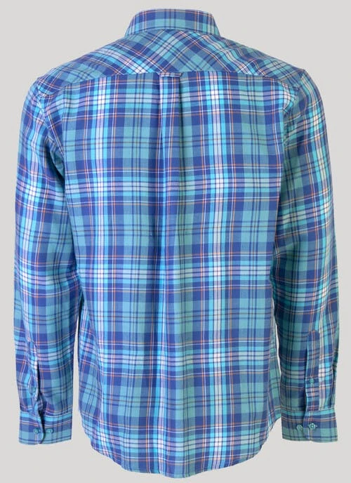 Aqua Long Sleeve Check Shirt 3 Aqua Long Sleeve Check Shirt - Image 3