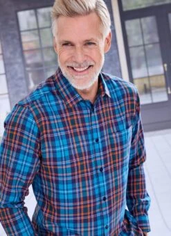 Teal Long Sleeve Check Shirt