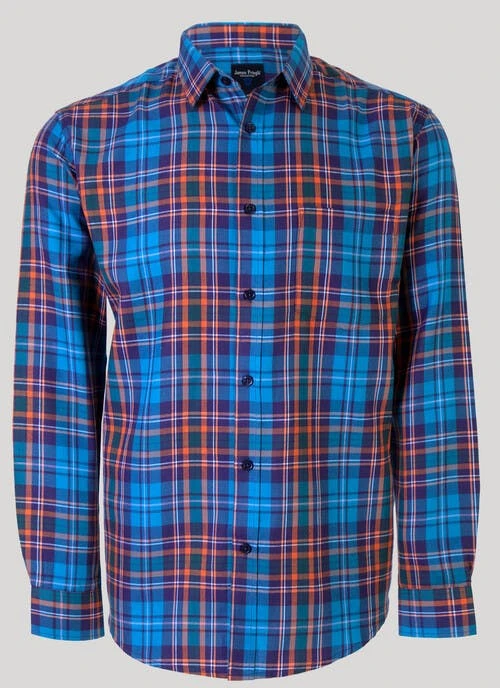 Teal Long Sleeve Check Shirt 2 Teal Long Sleeve Check Shirt - Image 2