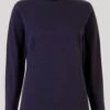 Navy Roll Neck Top