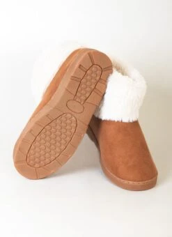 Sand Suedette Slipper Boot -Outlet The Wardrobe Edit Store 44428pvs 0ba6a13234eff32