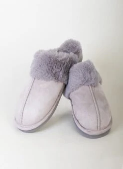 Grey Suedette Mule